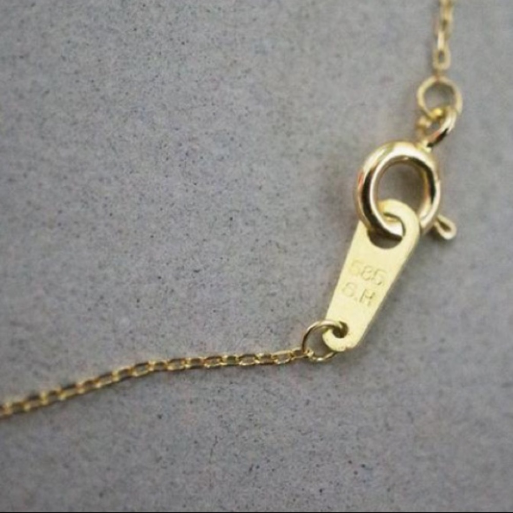 14k Solid Gold Necklace, Thin Chain - image 5